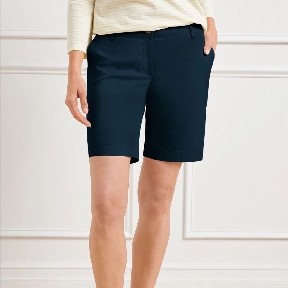 Talbots | Womenβs 7β Relaxed Fit Black Chino Office Summer Shorts Size 8